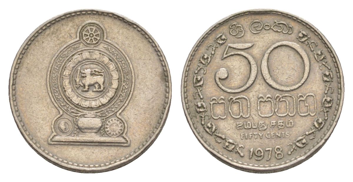Шри-Ланка 50 центов 1978 KM 135.1 медно-никель 4632-124