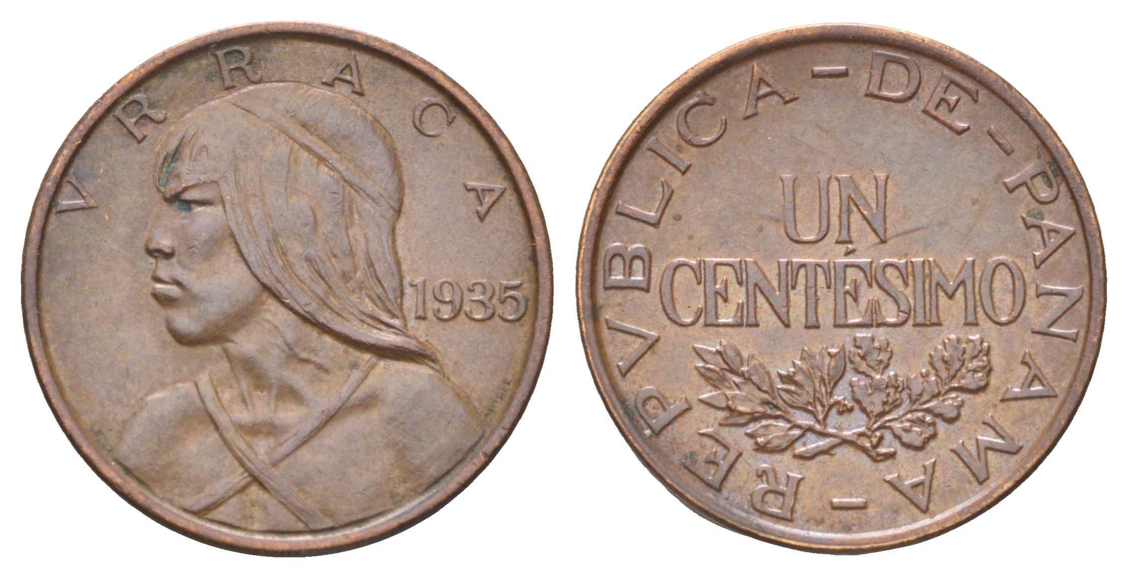 Панама 1 сентесимо 1935 KM 14 бронза 4127-1633