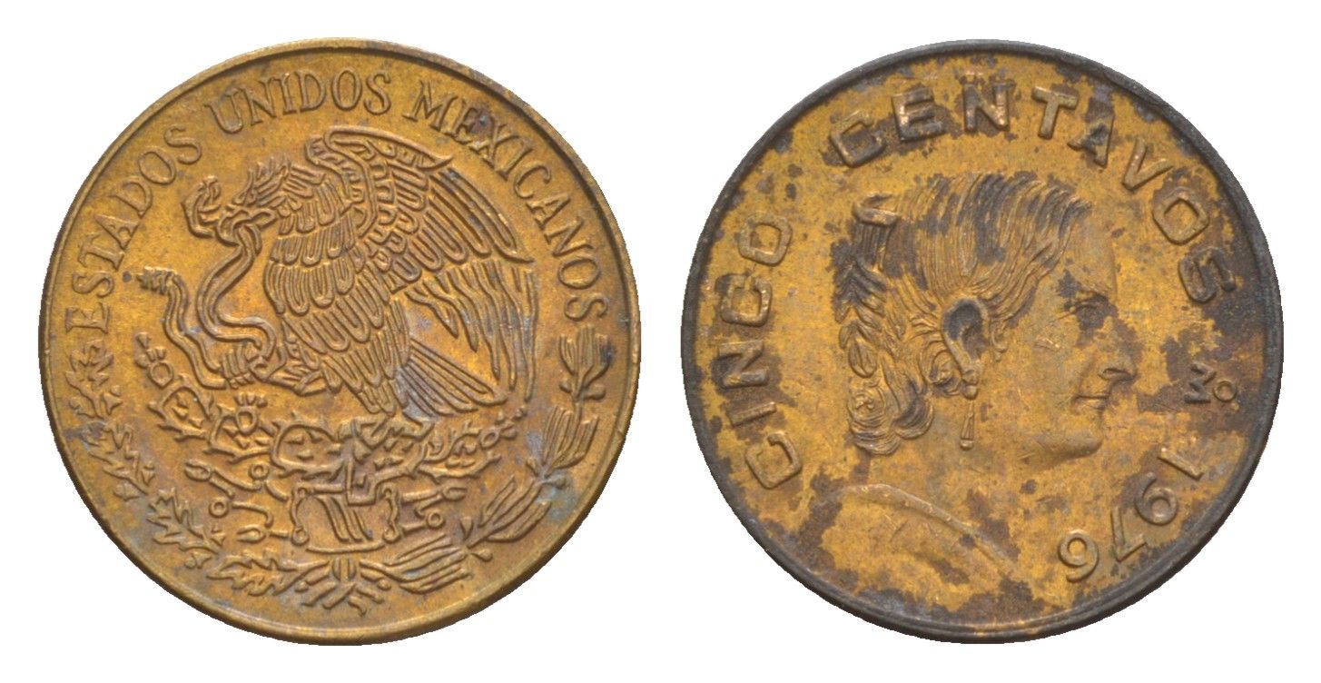 Мексика 5 сентаво 1976 Жозефа Ортис де Домингес KM 427 латунь 4649-854