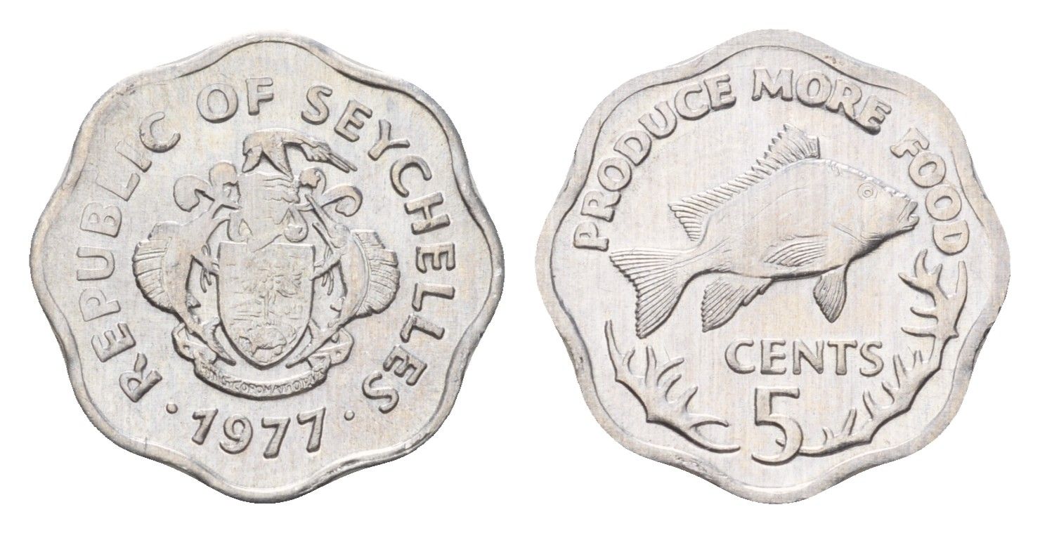 Сейшельские острова (Сейшелы) 5 центов 1977 ФАО - Производить больше еды KM 31 алюминий UNC 4669-348