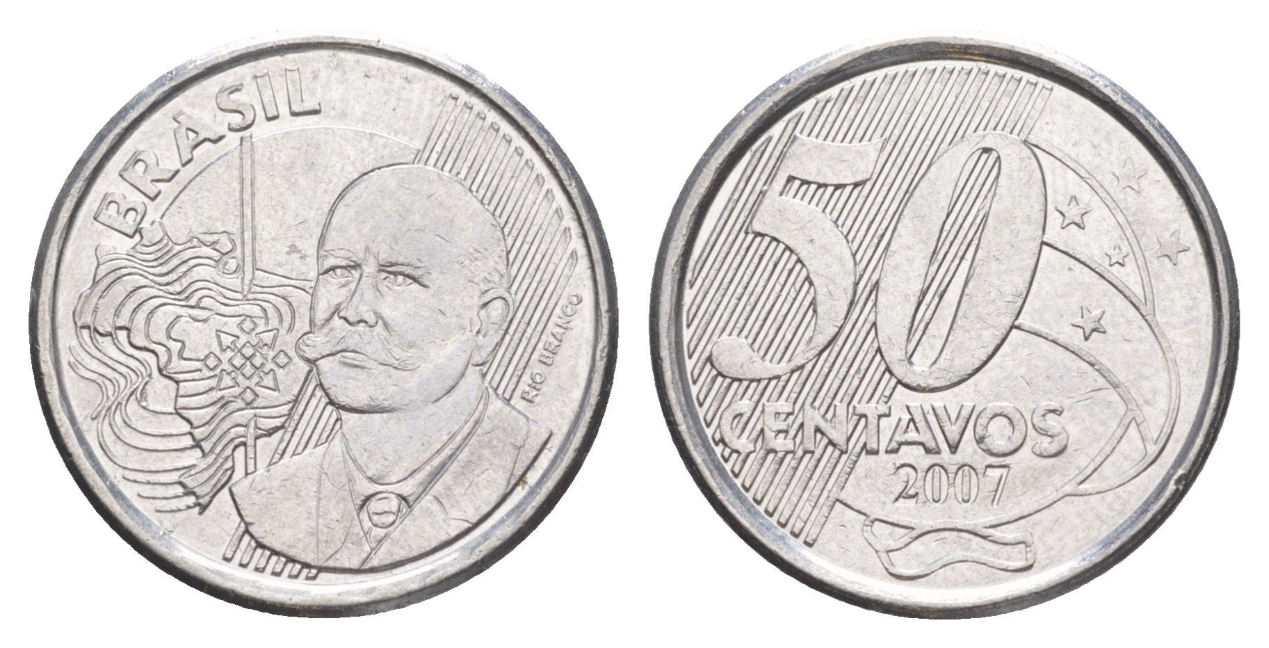 Бразилия 50 сентаво 2007 KM 651a нержавеющая сталь 4642-1144