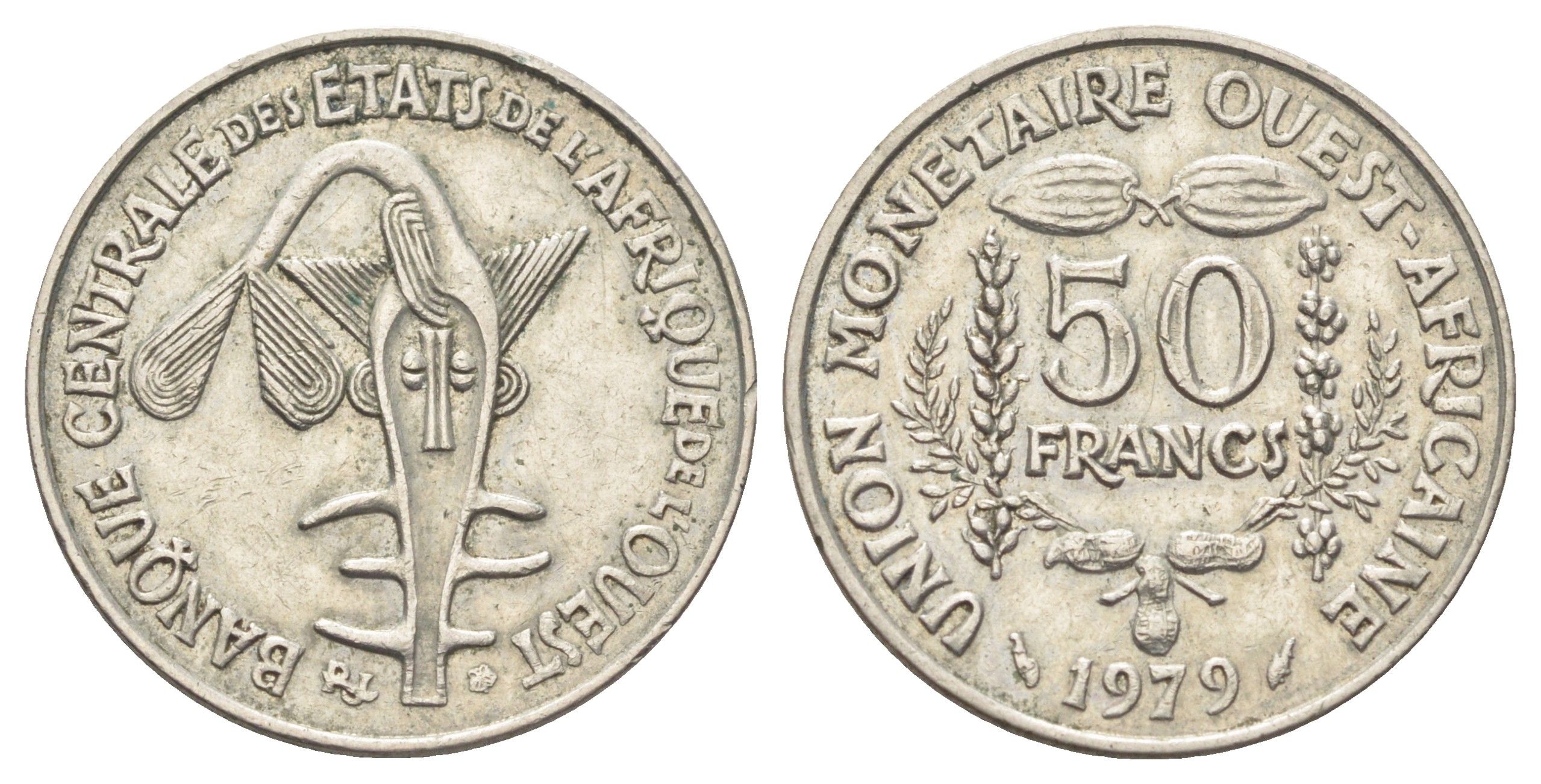Западная Африка (ВСЕАО) 50 франков 1979 KM 6 медно-никель 4700-922