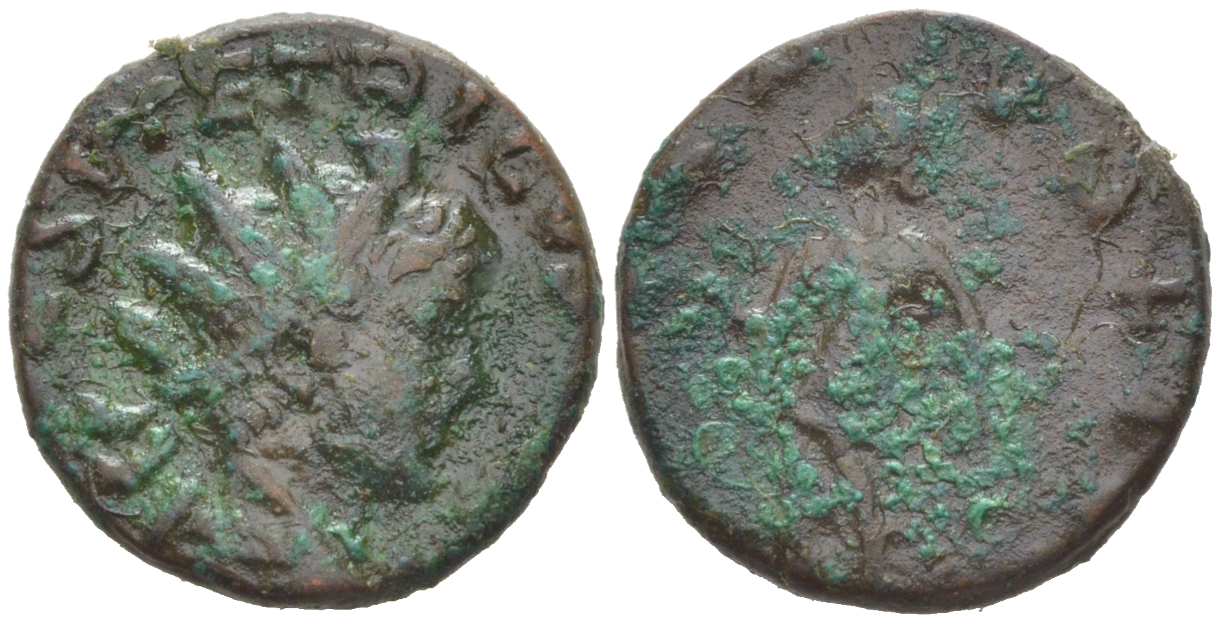 Римская Империя, императоры в Галлии антониниан 273 - 274 Тетрик II, локальная чеканка в Галлии RIC биллон 1073-24-97