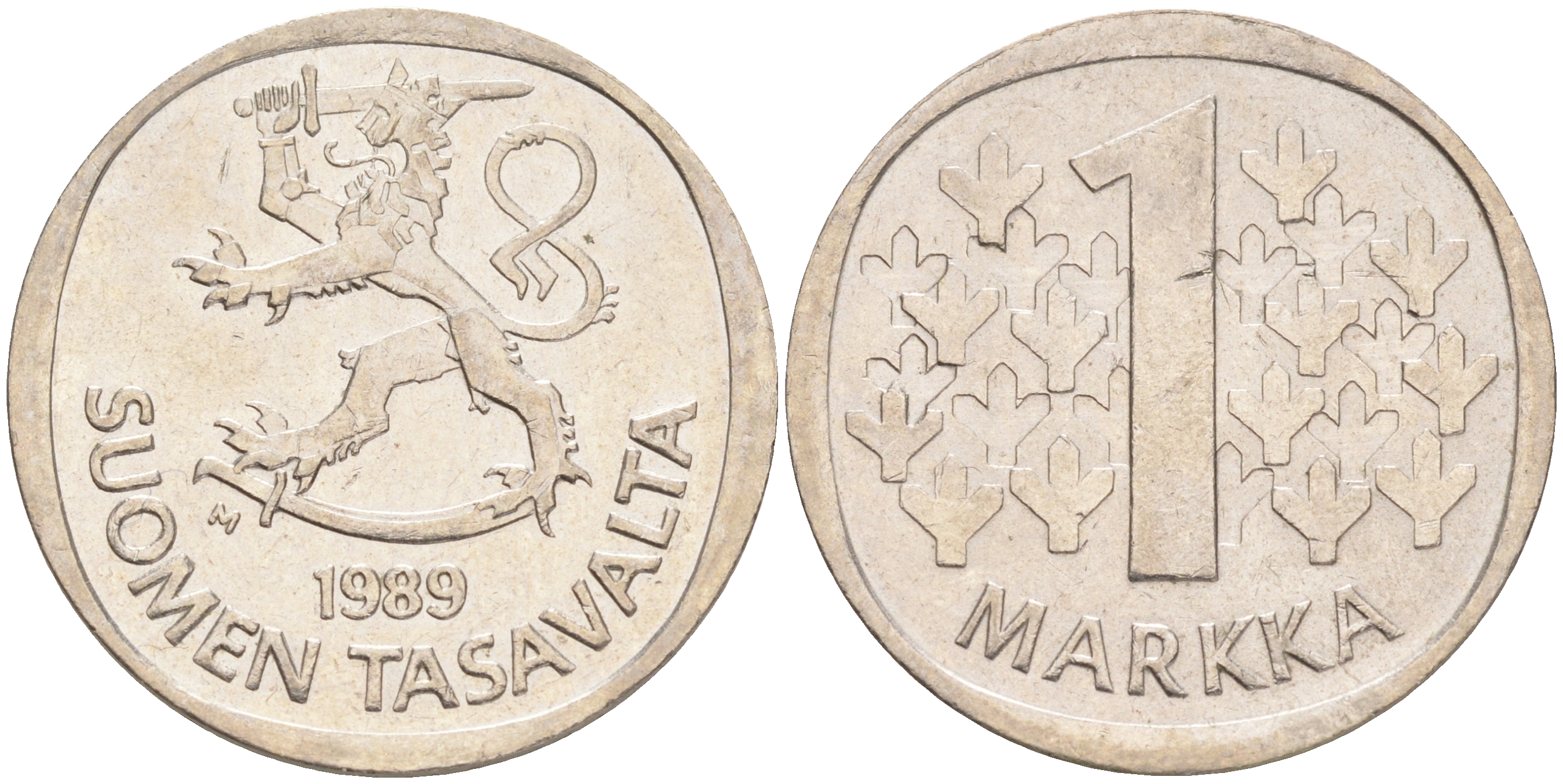 ФИНЛЯНДИЯ 1 МАРКА 1989 M KM 49а медно-никель 4556-823