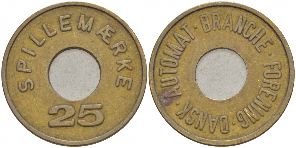 ДАНИЯ ЖЕТОН ИГРОВОЙ ND ЯРМАРКА РАЗВЛЕЧЕНИЙ 25, SPILLENMAERKE желтый металл 4544-926