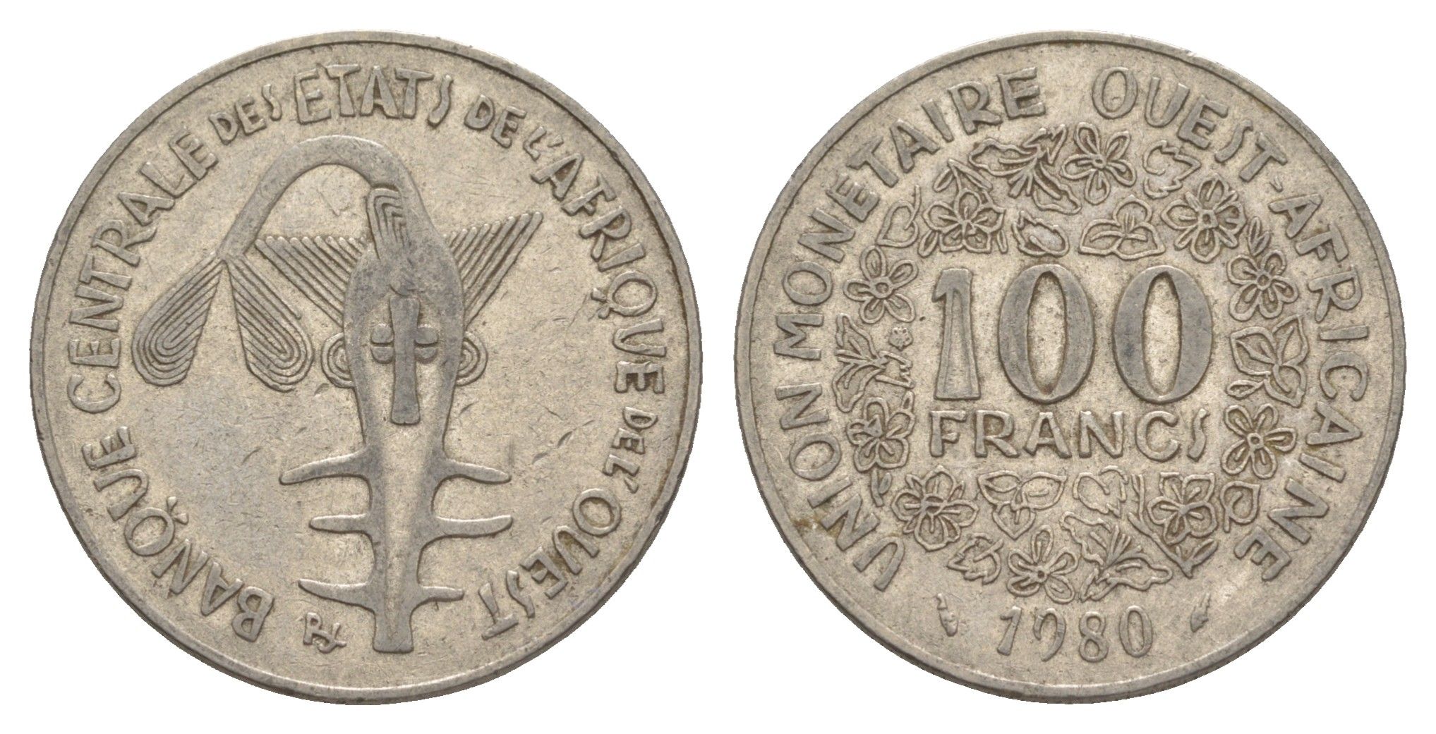 Западная Африка (BCEAO) 100 франков 1980 KM 4 никель 4619-311