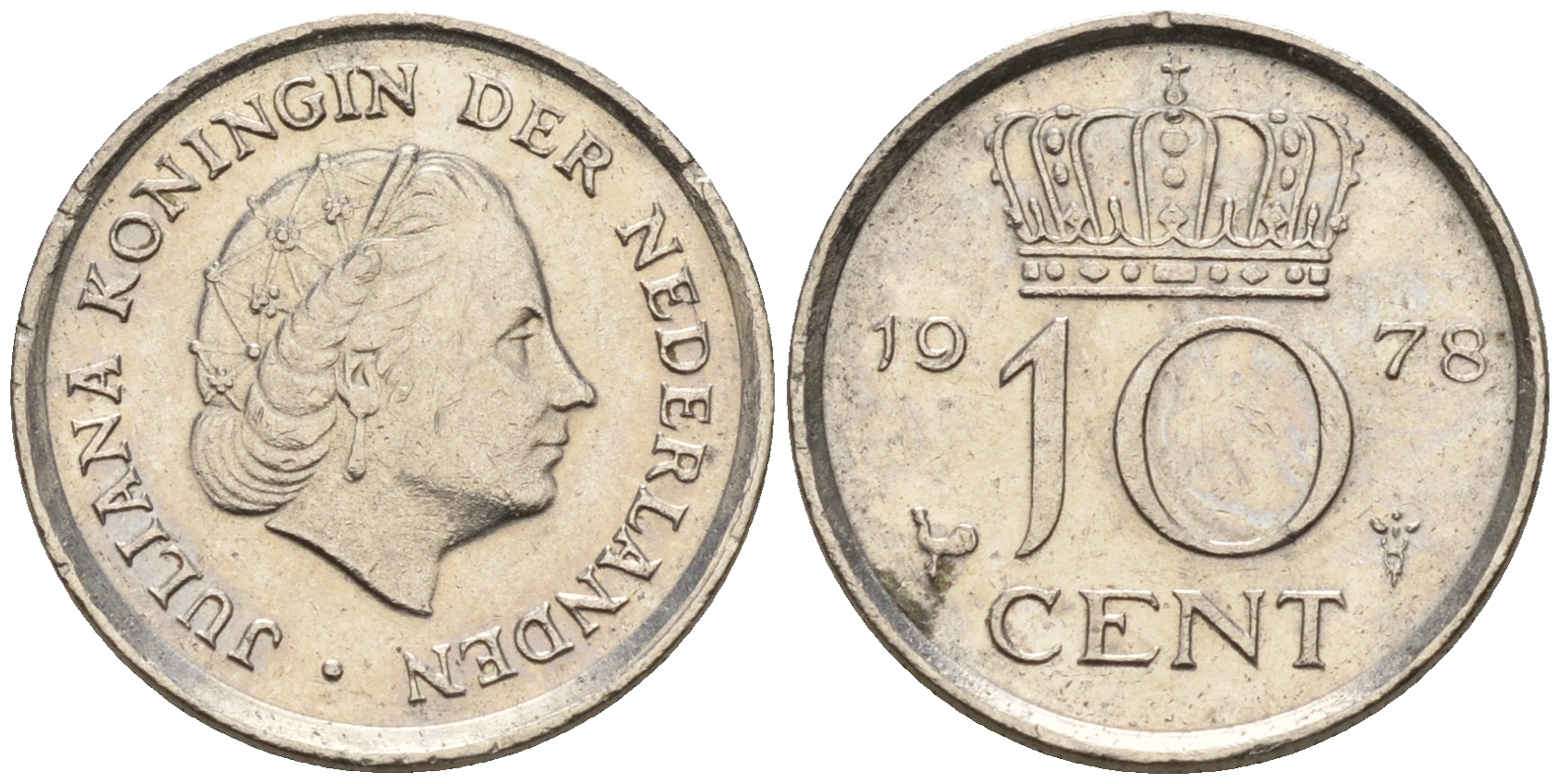 Нидерланды 10 центов 1978 Юлиана (1948-1980) КМ 182 никель    4602-539