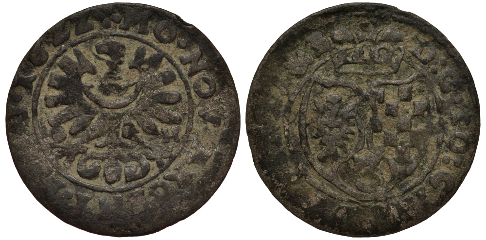 Силезия-Легница-Бжег 3 крейцера 1622 ВН, Иоганн Кристиан Бжегский (1602-1639), вес 1 гр. F.u.S. 1587 серебро 1516-725