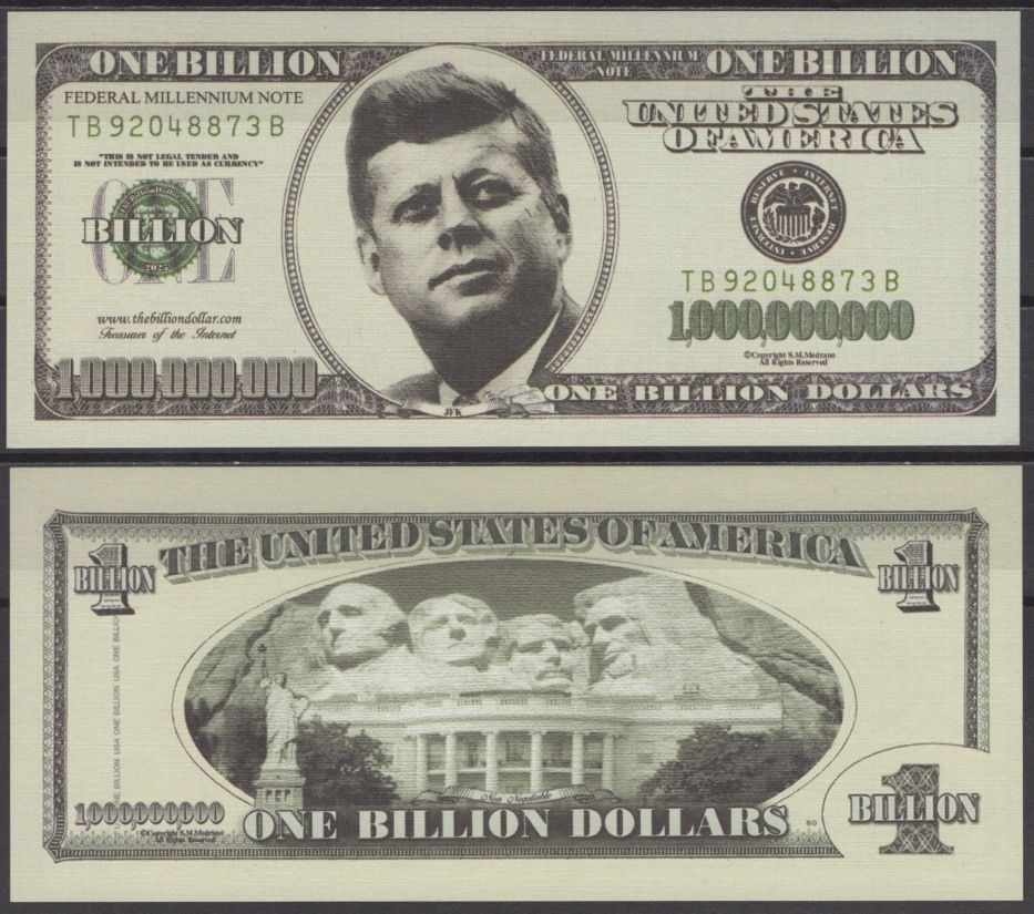США 1000000000 долларов 2025 Джон Кеннеди бумага UNC (пресс) 7196-6-1