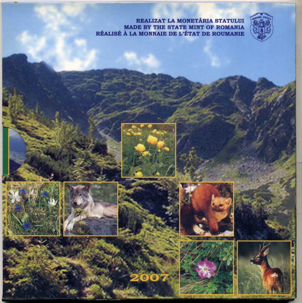 Румыния государственный набор из 4 монет 2007 с жетоном монетного двора (серебро) PROOF 7-4-2-01