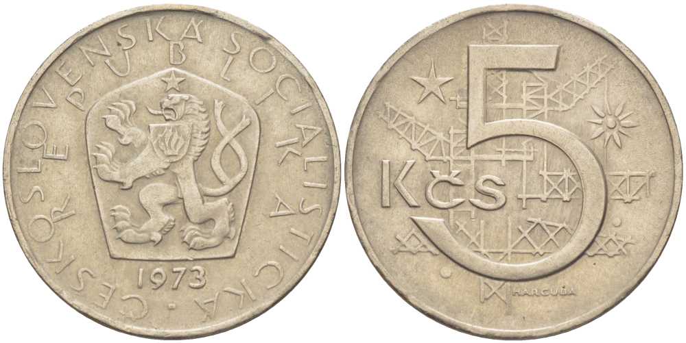 Чехословакия 5 крон 1973 KM 60 медно-никель 51-4445