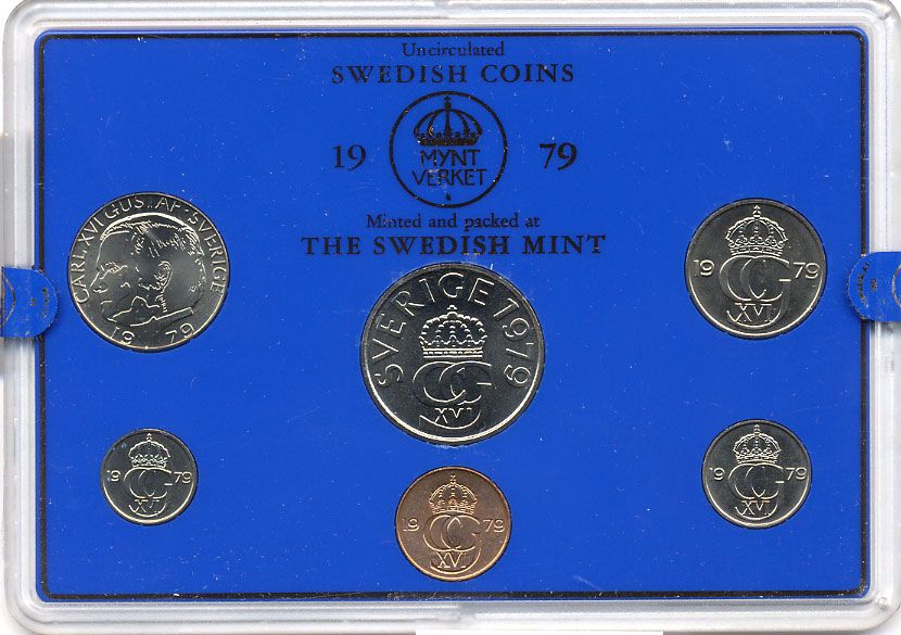 ШВЕЦИЯ НАБОР ИЗ 6 МОНЕТ 1979 04-062-90