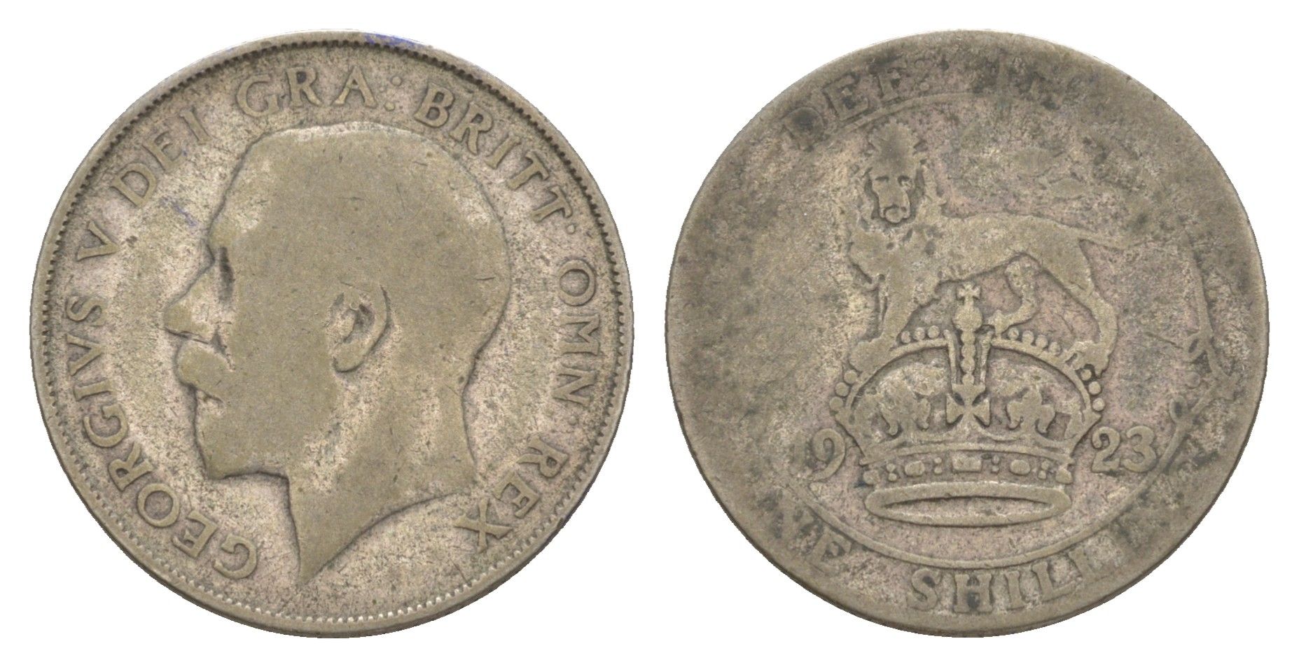 Великобритания 1 шиллинг 1923 Георг V (1910-1936) KM 816a, Spink 4023А серебро 4153-1217