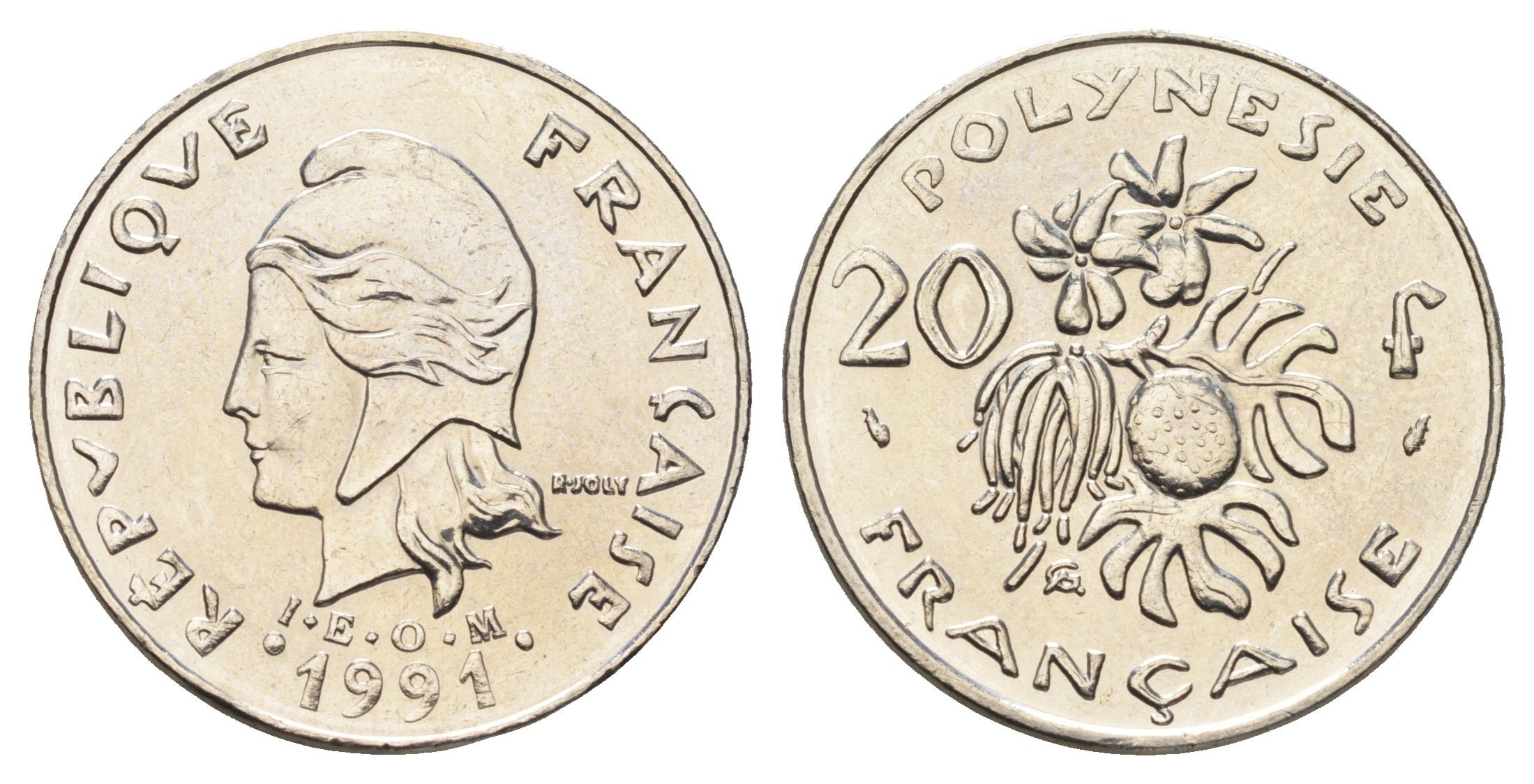 Французская Полинезия 20 франков 1991 KM 9 никель UNC 4666-527