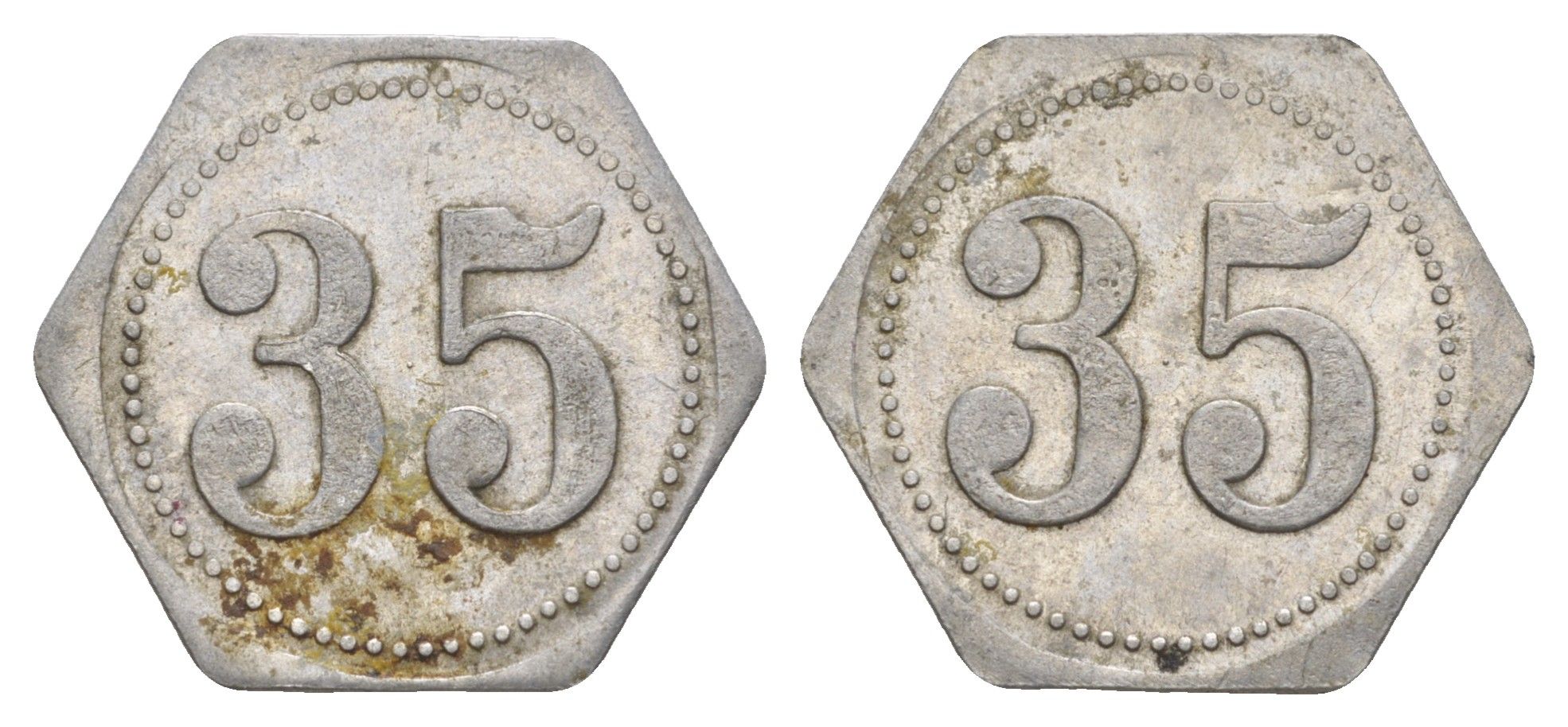 Германия жетон в 35 пфеннигов для приобретения "стакана пива" ND размер 21,5x21,5 мм, вес 0,97 гр алюминий 4638-912