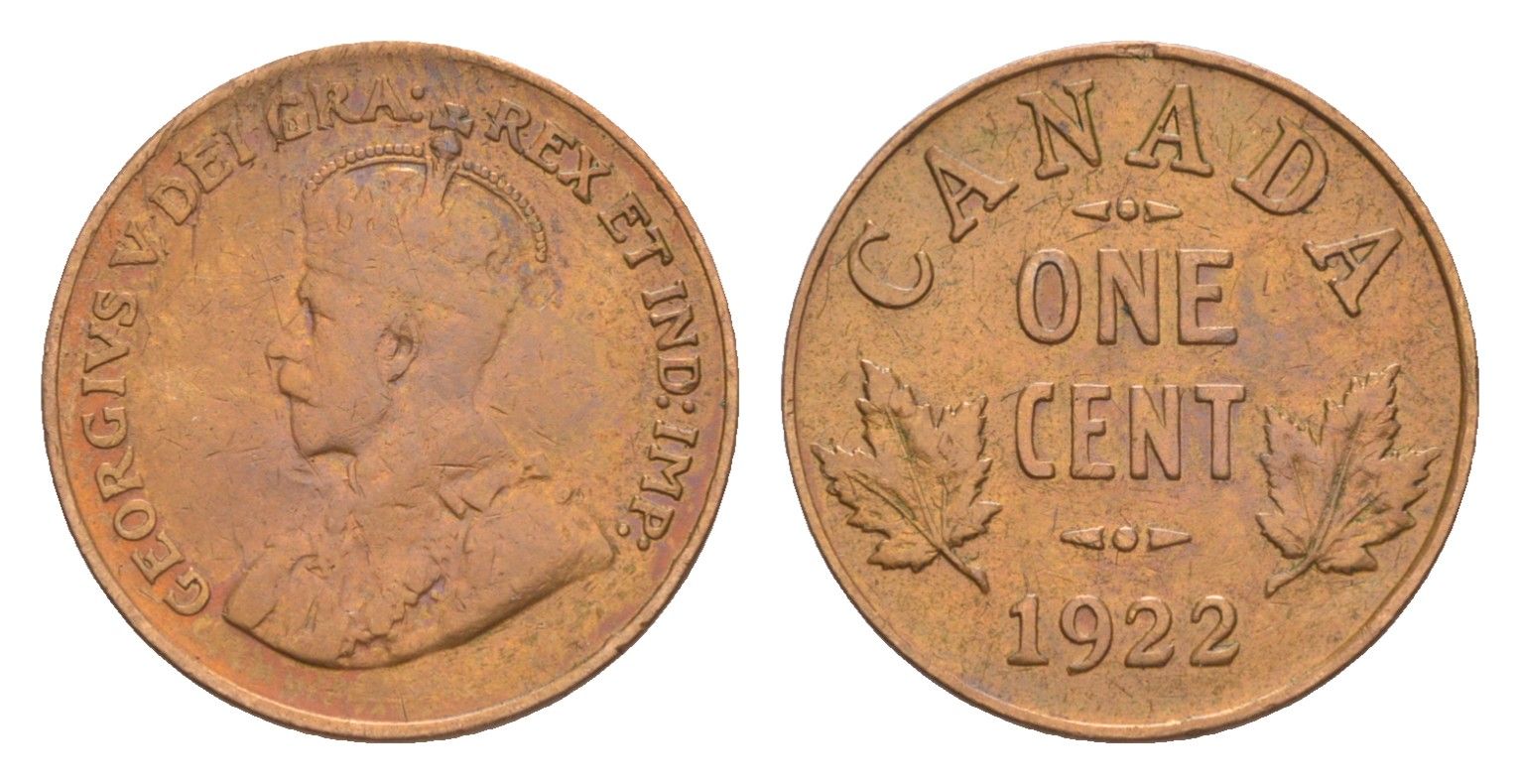 Канада 1 цент 1922 Георг V (1910-1936) KM 28 бронза 1527-1031