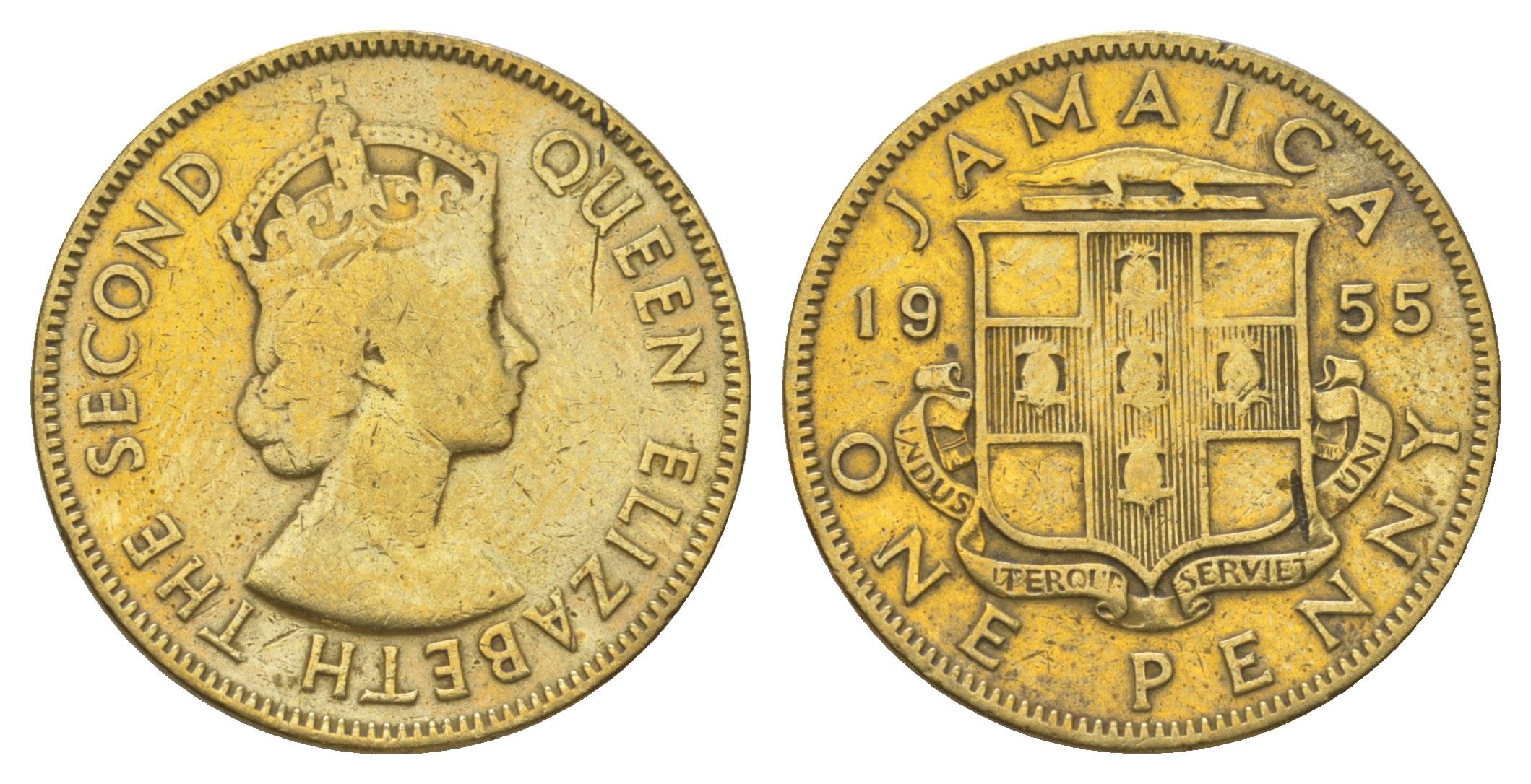 Ямайка 1 пенни 1955 KM 37 никель латунь 4628-634