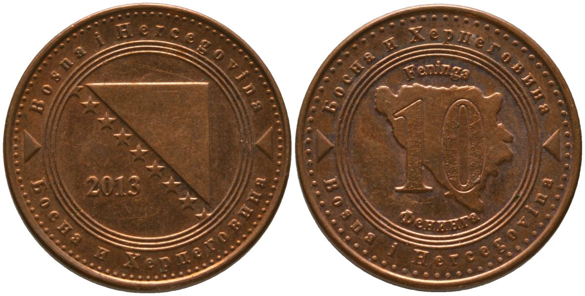 Босния и Герцеговина 10 фенингов 2013 KM 115 сталь плакированная медью 4549-343