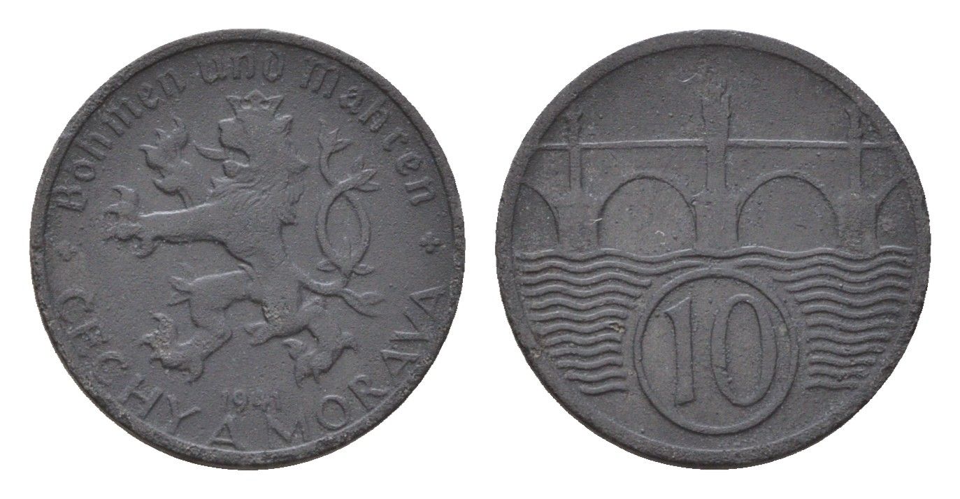 Богемия и Моравия 10 геллеров 1941 KM 1 цинк 4643-1041