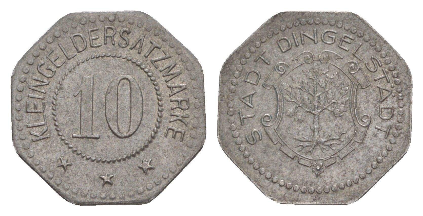 Дингельштедт 10 пфеннигов ND Funck 96.2, Men05 5192.2, Men18 6508.2 железо 1528-243