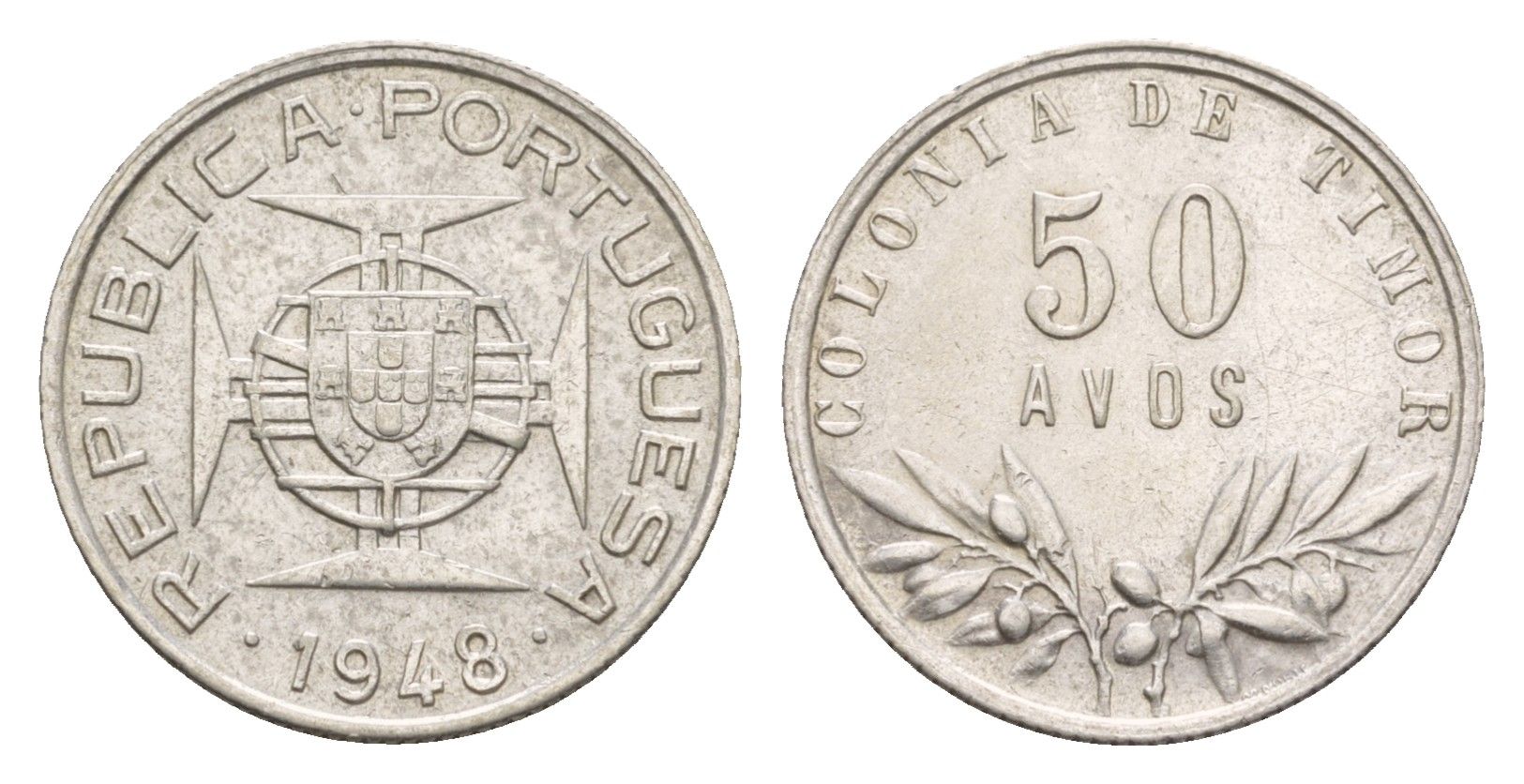 Португальский Тимор 50 аво 1948 KM 7 серебро 413-1533