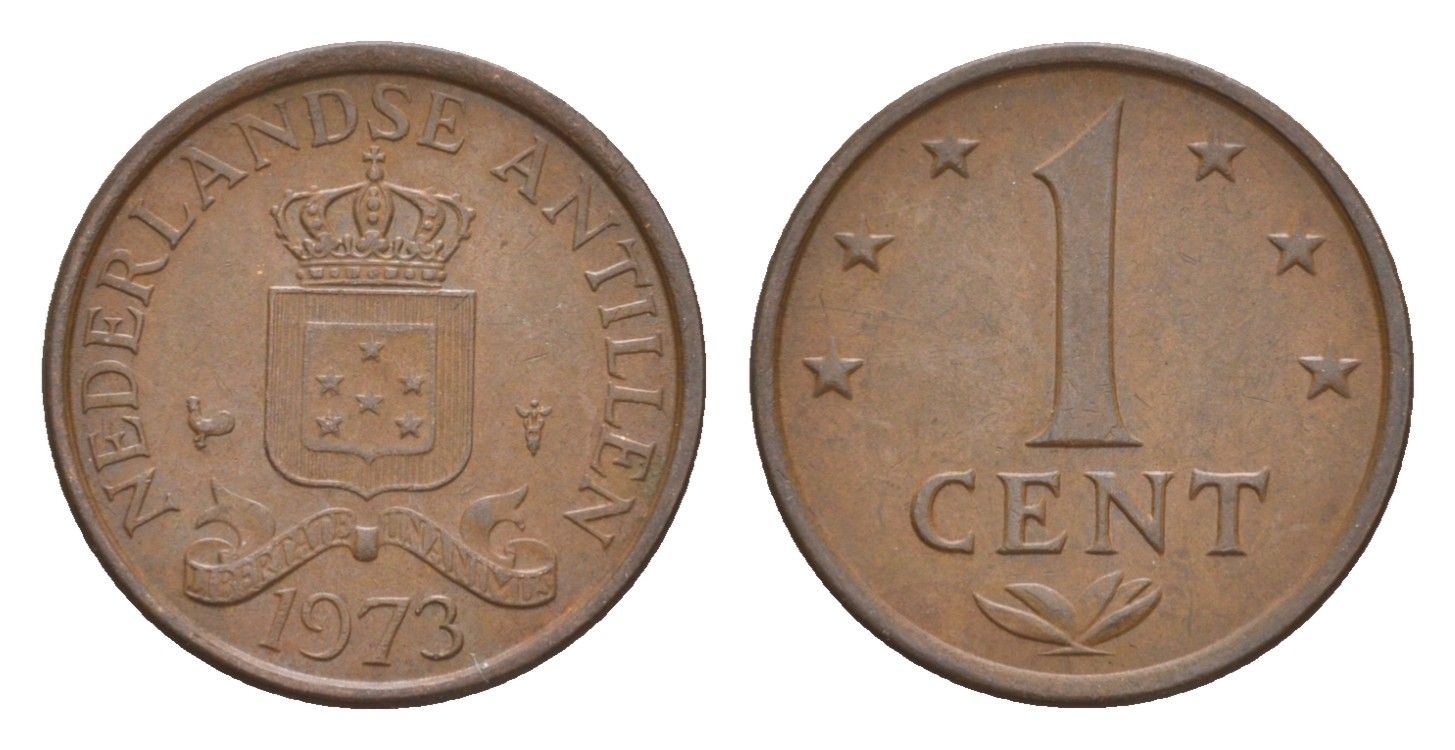 Нидерландские Антильские острова (Нидерландские Антилы) 1 цент 1973 Юлиана (1948-1980) KM 8 бронза 4649-863