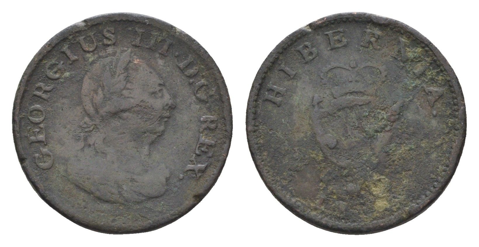 Ирландия 1 фартинг 1806 Георг III (1760-1820) KM 146, Spink 6622 бронза 4664-229