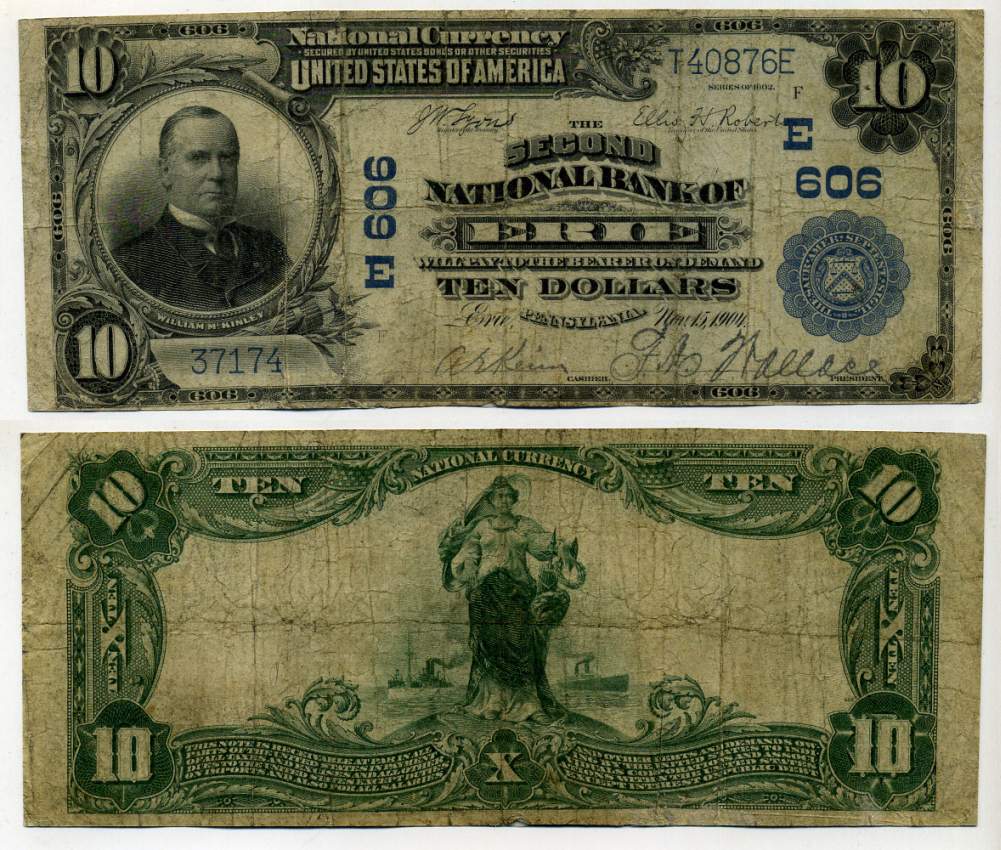 США 10 долларов 1902 Пенсильвания, реставрация, проверка PCGS Pick Unlisted, Fr 624  бумага  000-00-00