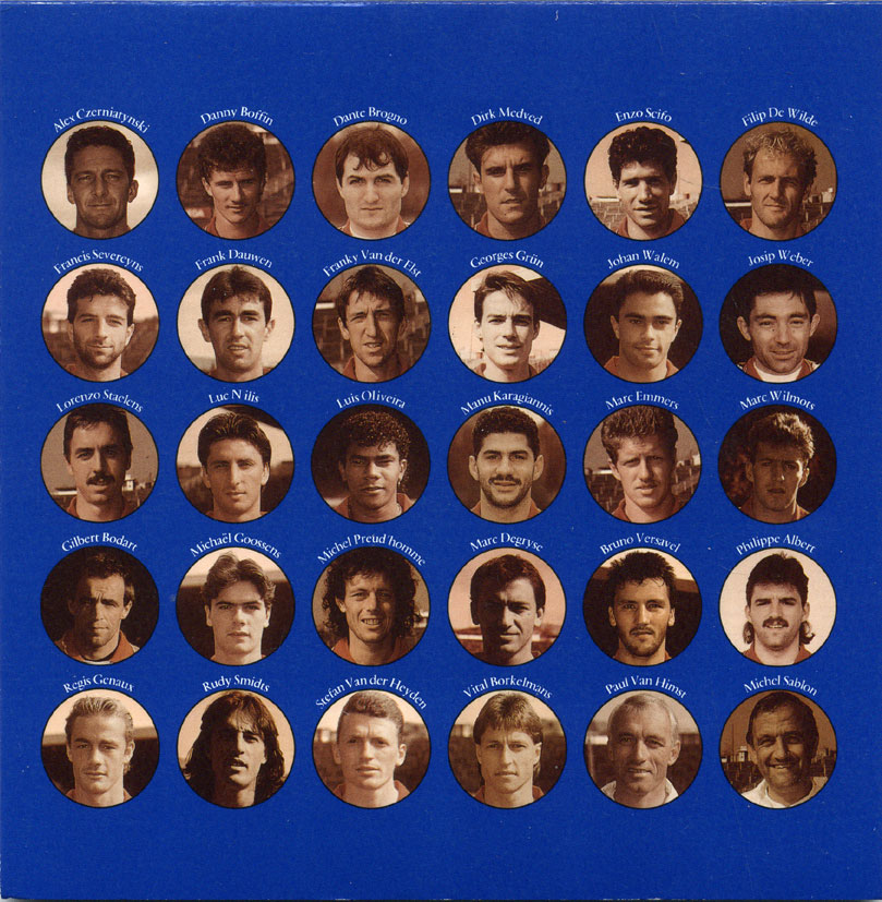 Бельгия набор из 10 монет + жетон монетного двора 1994 Belgie-Belgique, Чемпионат мира по футболу в США 1994 года, с подписями сборной Бельгии и фотографиями игроков, в оригинальном буклете, в запайке  KM MS 6   BUNC  6-5-3-46