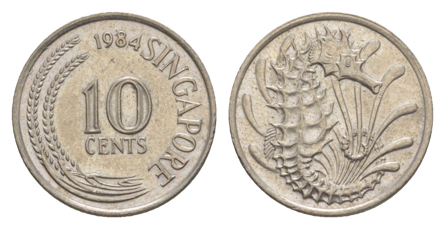 Сингапур 10 центов 1984 KM 3 медно-никель 4640-567