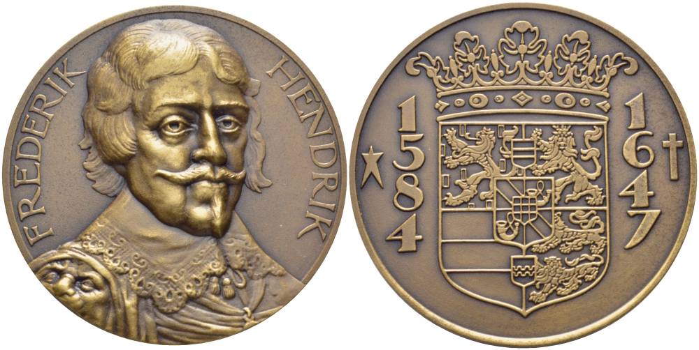 Нидерланды медаль ND Фредерик Генрих Оранский штатгальтер Нидерландов (Голландии и Зеландии) (1625-1647), диаметр 50 мм.      11-267-31