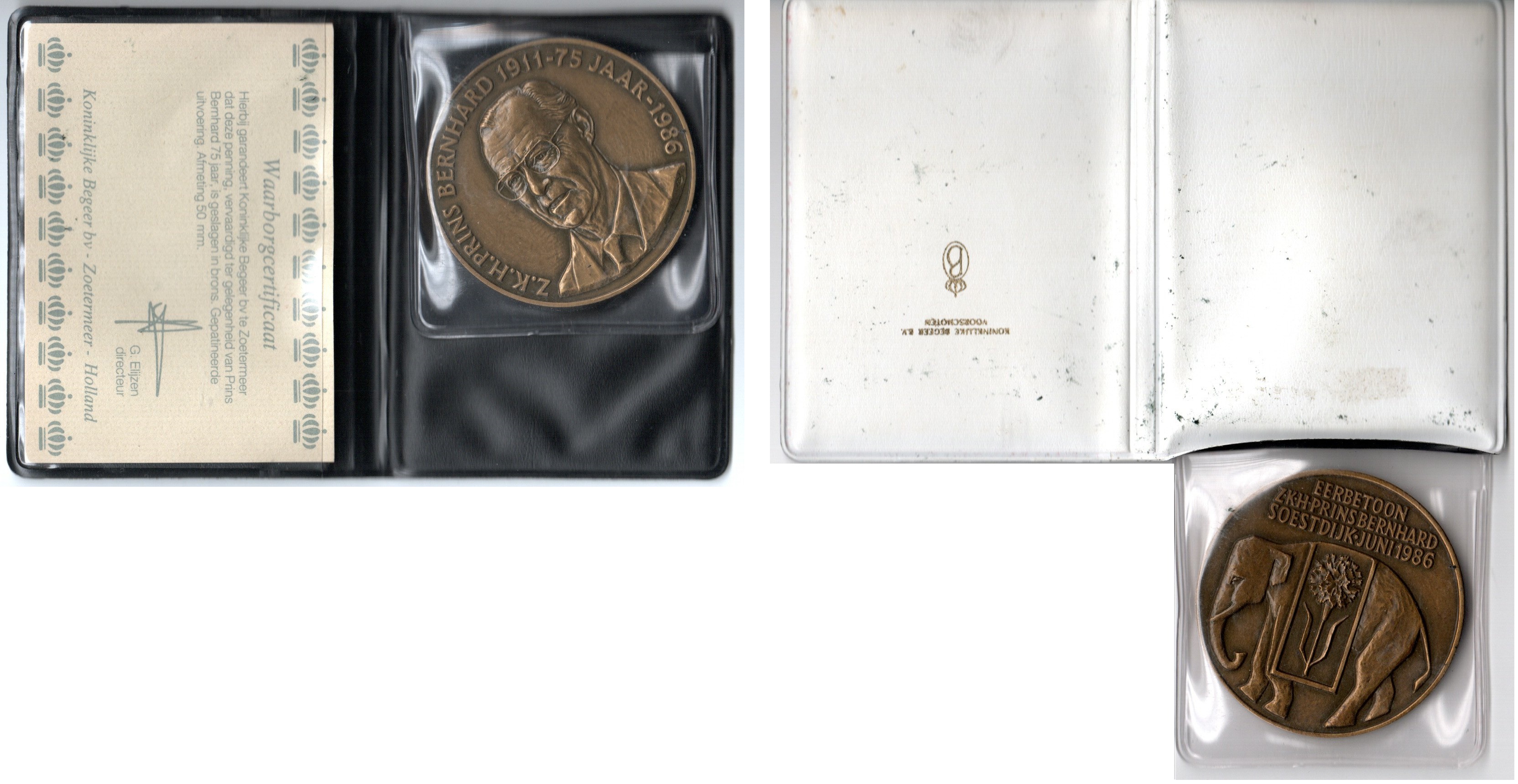 Нидерланды медаль "Бернард Липпе-Бистерфельдский - президент Всемирного фонда дикой природы" 1986 слон - один из символов WWF , в оригинальной упаковке, с сертификатом бронза 3-6-6-32