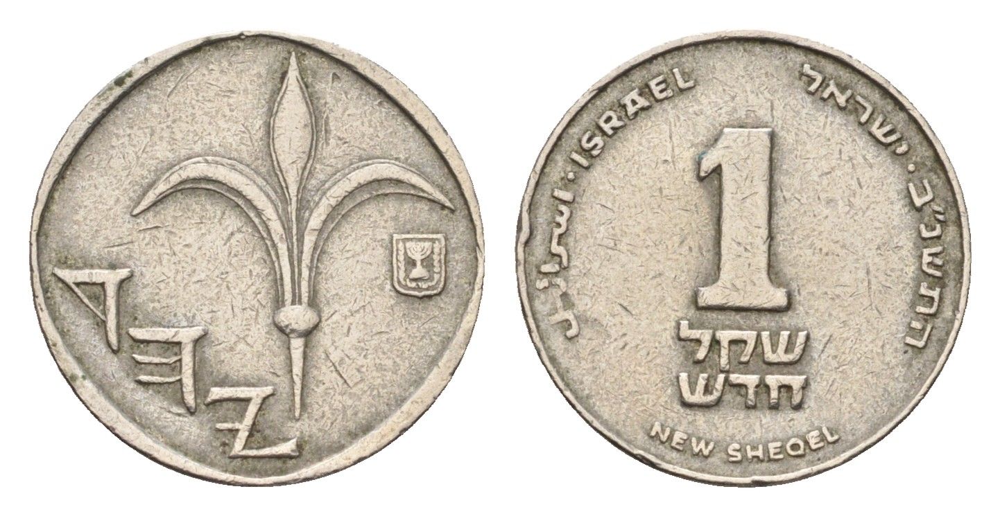 Израиль 1 новый шекель 1992 JE 5752 KM 160 медно-никель 4685-928