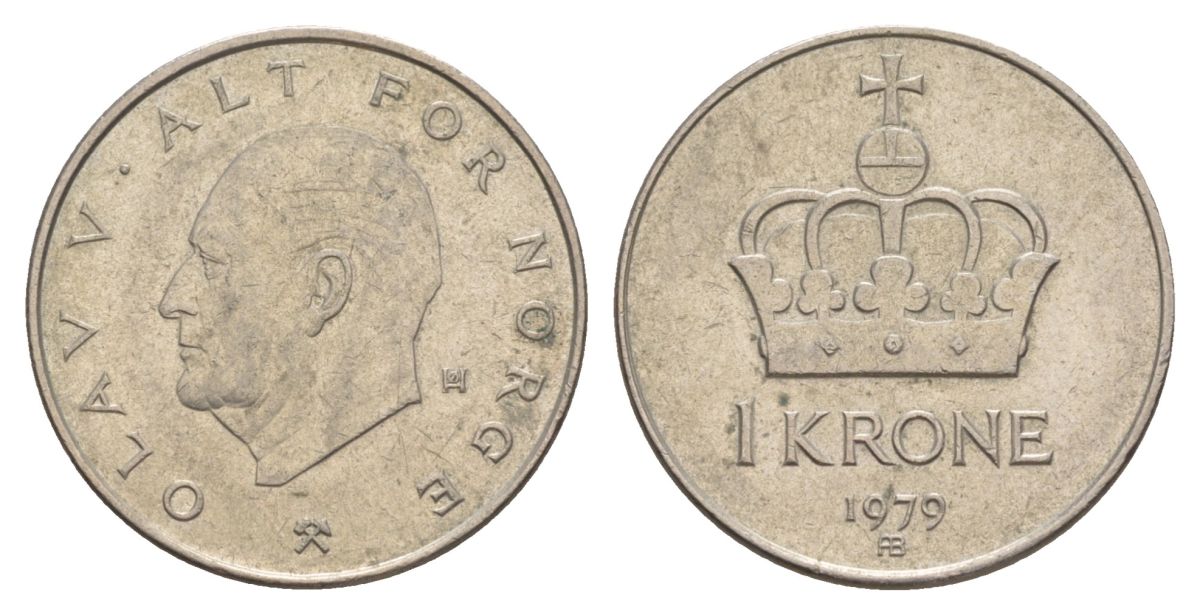 Норвегия 1 крона 1979 Улаф V (1957-1991) KM 419 медно-никель 4635-715
