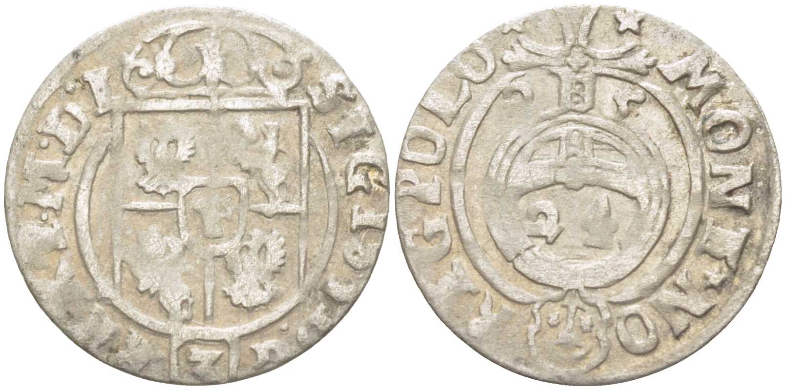 ПОЛЬША (ЛИТВА) 3 ПОЛКЕРА = 3 ПОЛТОРАКА = 1 КРЕЙЦЕР 1625 СИГИЗМУНД III (1587-1632) KM 41 серебро 3896-1522