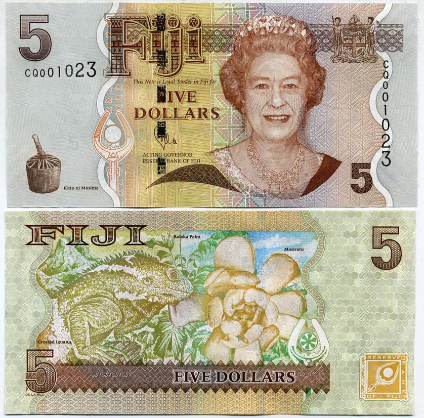 Фиджи 5 долларов 2011 Pick 110 b бумага UNC (пресс) 00-00