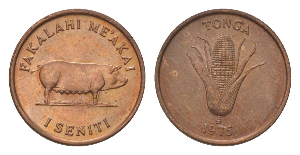 Тонга 1 сенити 1975 ФАО KM 42 бронза UNC 4627-743