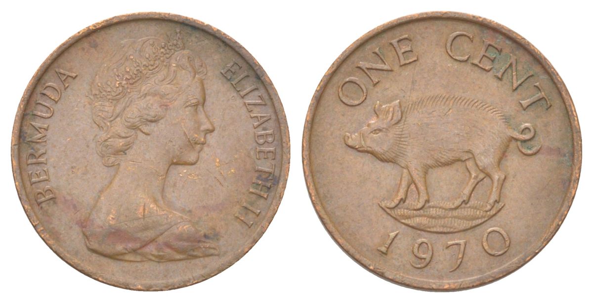 Бермудские острова (Бермуды) 1 цент 1970 KM 15 бронза 4627-841