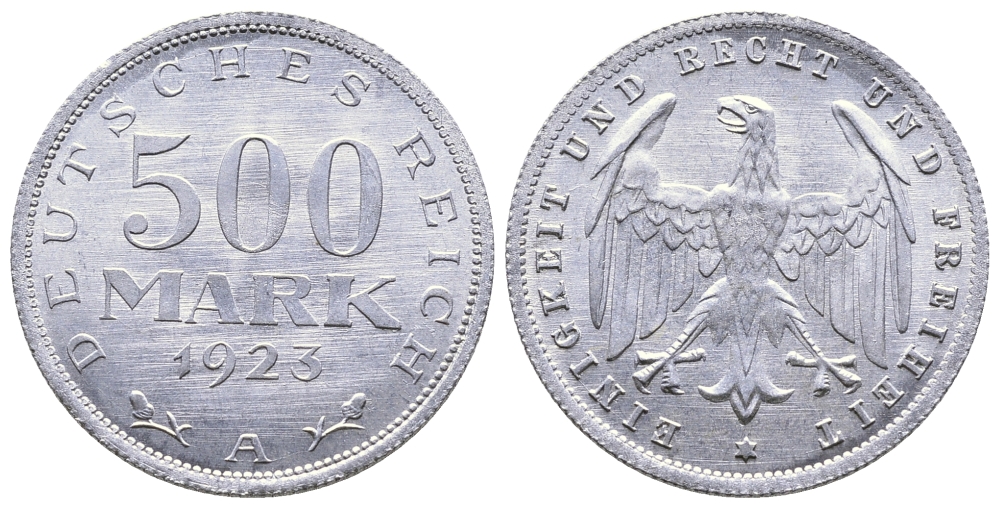 ГЕРМАНИЯ 500 МАРОК 1923 А KM 36, J. 305 алюминий 4380-621