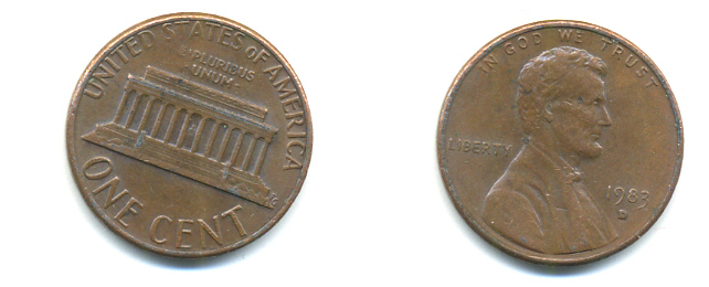 США 1 ЦЕНТ 1983 D, ЛИНКОЛЬН KM 201b цинк плакированный медью 86-142