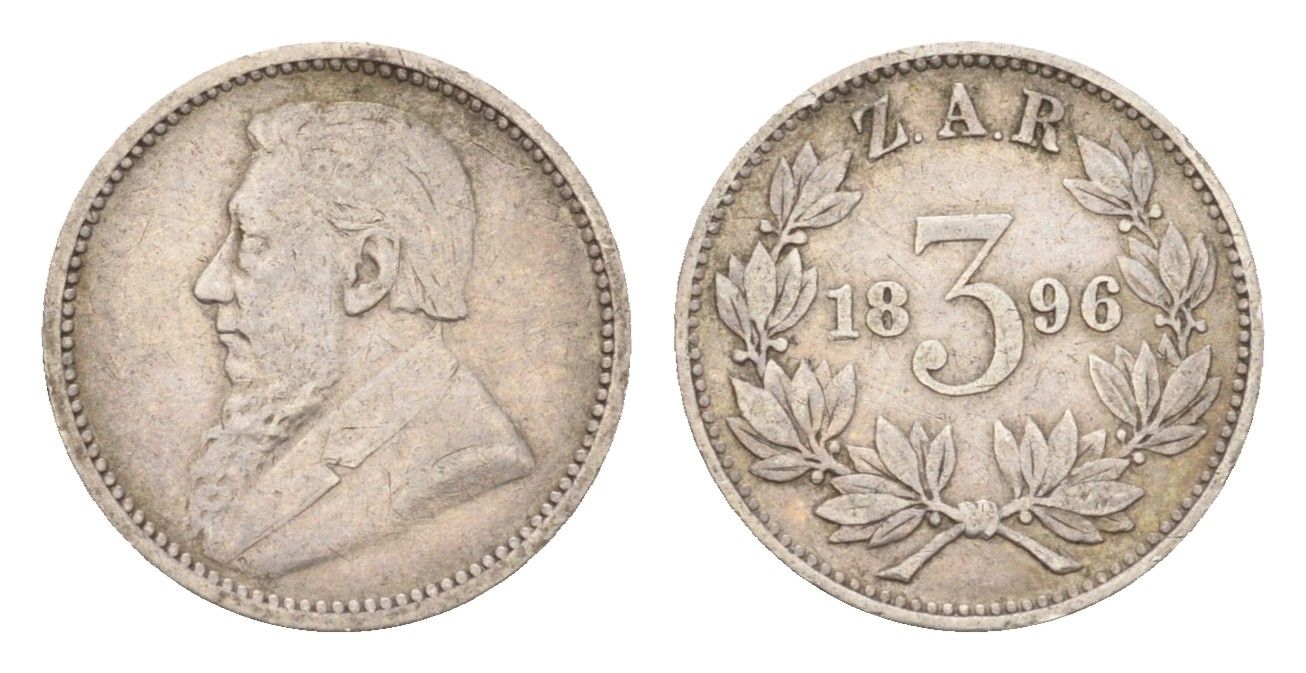 ЮАР 3 пенса 1896 KM 3 серебро 4585-126