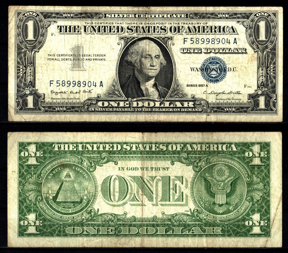 США 1 доллар 1957 Джордж Вашингтон Pick 419 a бумага 2119-6-2-2