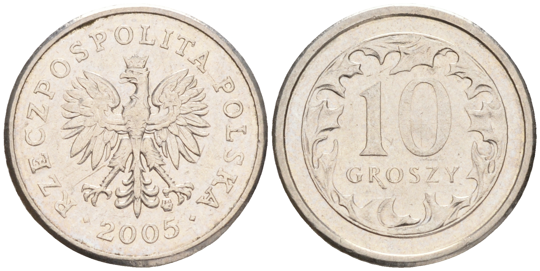 Польша 10 грошей 2005 MW KM 279 медно-никель 4528-334