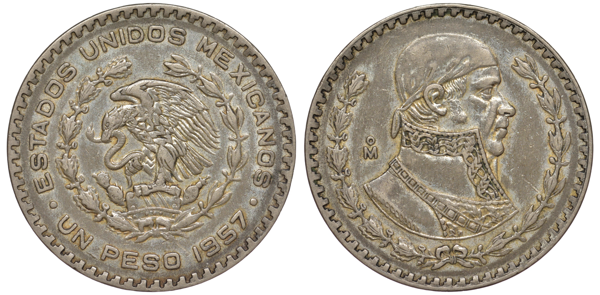 Мексика 1 песо 1957 Хосе Мария Морелос KM 459 серебро 4178-1226