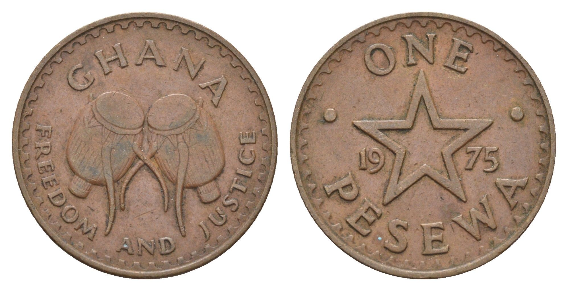 Гана 1 песева 1975 KM 13 бронза 4666-547