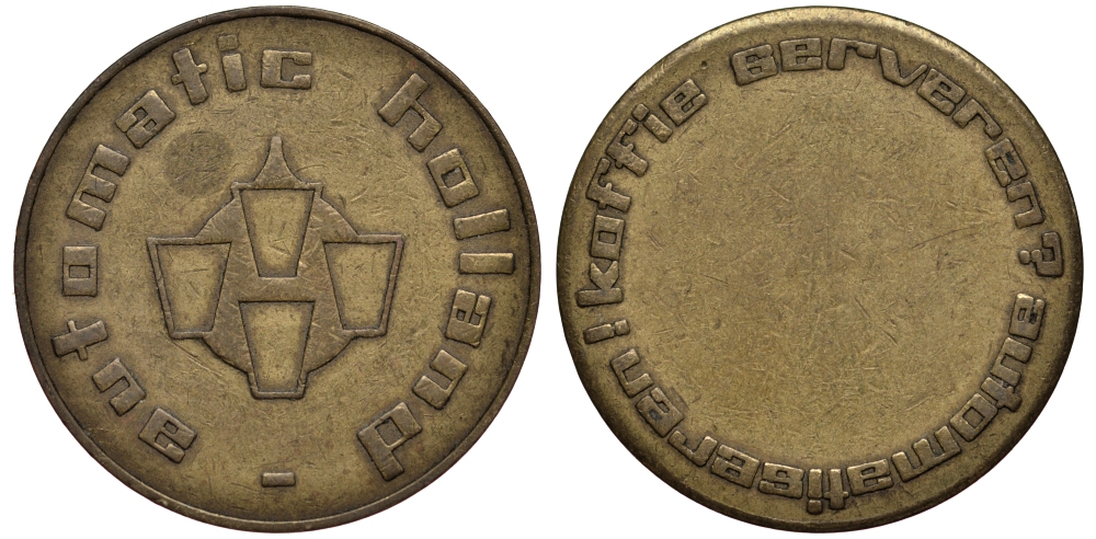 НИДЕРЛАНДЫ КОФЕЙНЫЙ ЖЕТОН ND AUTOMATIC HOLLAND жёлтый металл 4182-115