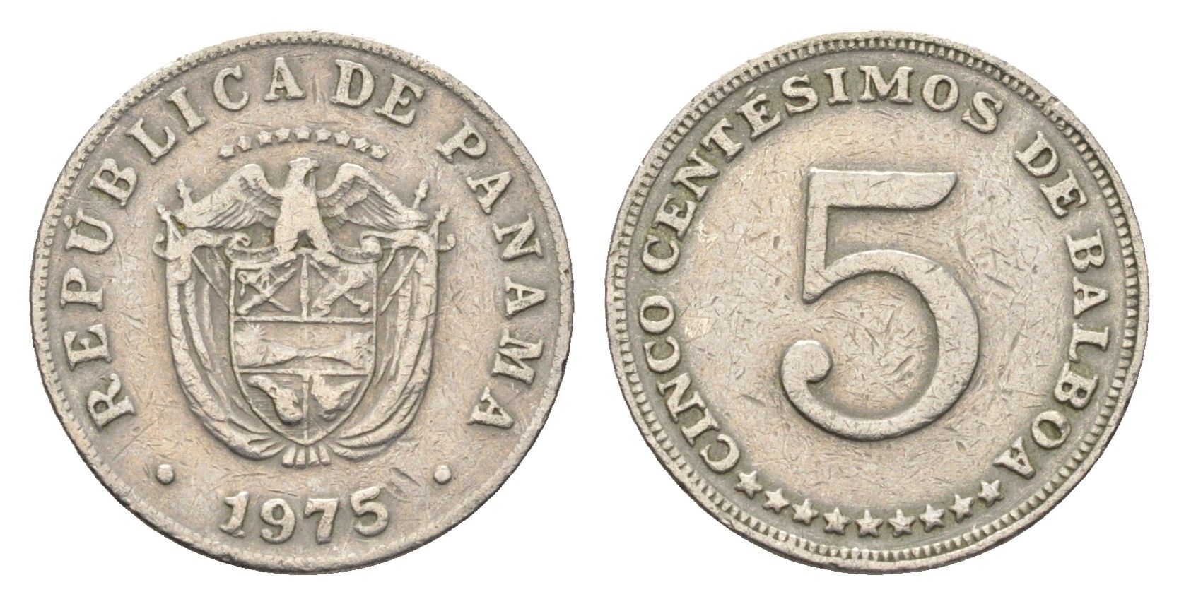 Панама 5 сентесимо 1975 KM 23.2 медно-никель 4664-718