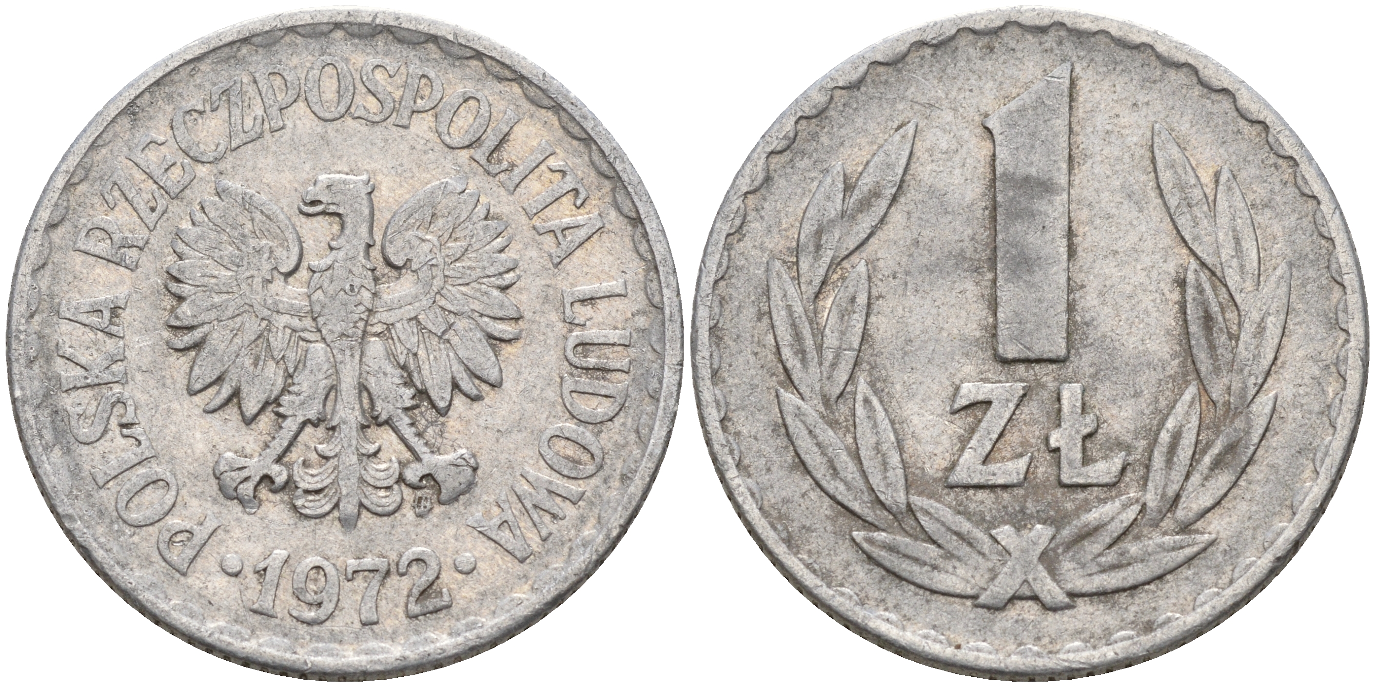 Польша 1 злотый 1972 MW KM 49.1 алюминий    4161-153