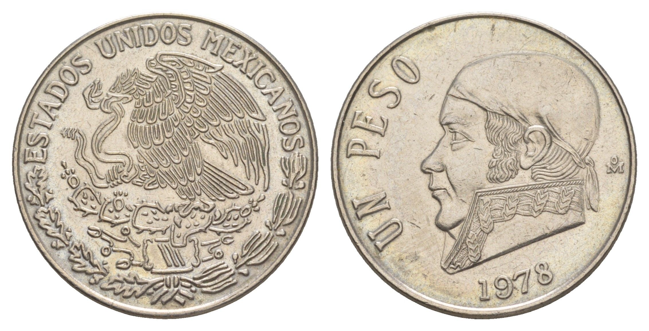 Мексика 1 песо 1978 Mo, Хосе Мария Морелос KM 460 медно-никель UNC 4637-557