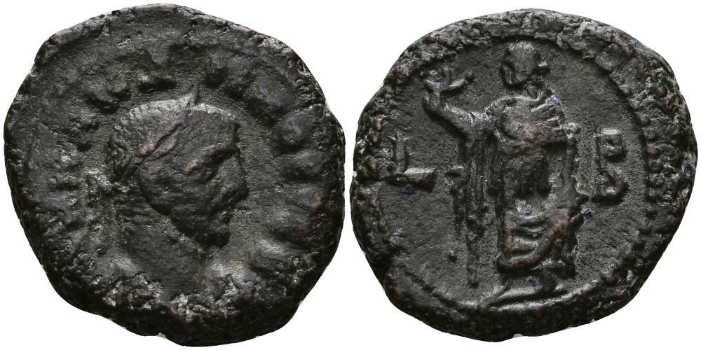 Римская Империя, Провинция Египет тетрадрахма 283 - 284 Карин / Элпида, персонификация Надежды, Александрия Very fine Dattari 5584 биллон 1073-9-82